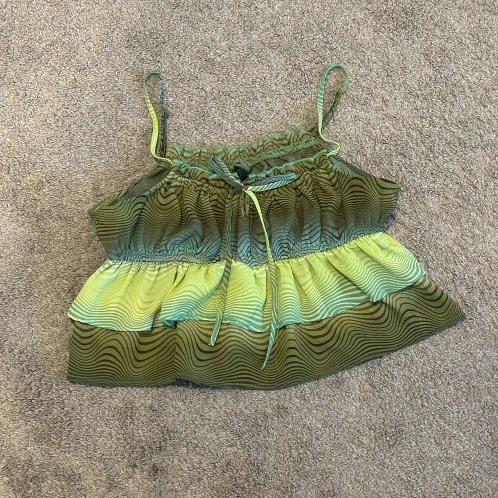 Cute green shades summer crop top